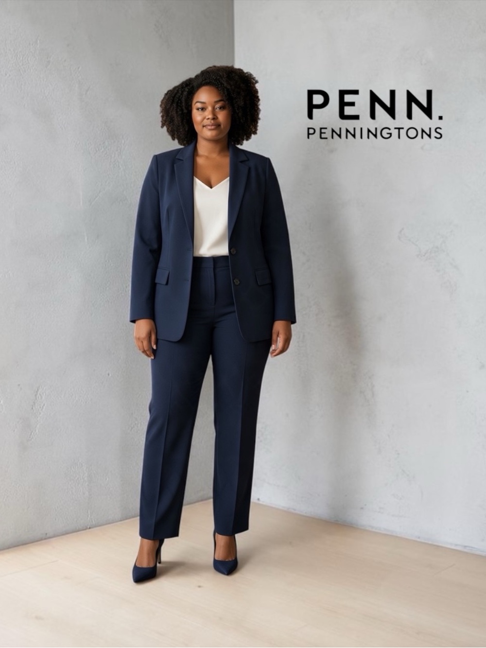 PENN. Penningtons, Navy Blazer Jacket, Plus Size 16W ✨